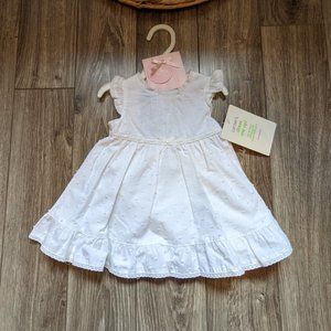 [KIDS 2/$40] NWT Baby Girl (3M) - CARTER'S White Swiss Dot Dress Set